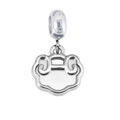 Polished silver stainless steel Ruyi Lock slide charm pendant for DIY jewelry - Pendant Only (No Chain) / Ruyi Lock Style (Silver)