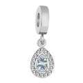 Pendente in argento a forma di pera con zircone viola chiaro e cristalli per gioielli DIY - A forma di goccia / Blu zaffiro