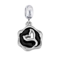 Silver stainless steel whale tail pendant with black enamel finish for DIY necklaces - Pendant Only (No Chain) / Black Whale Tail Style