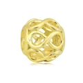 Detailansicht eines goldenen Unendlichkeits-Charms mit hohlem Design für DIY-Schmuck - Unendlichkeitssymbol Stil (NO.2)