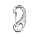 Polished silver stainless steel spring snap hook with a sleek teardrop design - 19*9.5*3.6mm / Steel