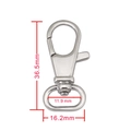 Polished silver stainless steel lobster swivel clasp for handbag chain adjustment - 36.5*16.2*11.9mm