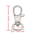 Polierter Edelstahl-Karabinerhaken 46mm mit 360-Grad-Drehgelenk und 25mm Ring - 46*25*20mm