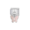 Maglia charm italiana con farfalla in smalto rosa per bracciali in acciaio inossidabile - Stile Farfalla Rosa (5)