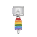 Bracciale a maglie in acciaio inossidabile con ciondolo a ghiacciolo arcobaleno - Ciondolo a Ghiacciolo Arcobaleno (8)