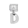 Italienisches Charm-Armband Element mit poliertem Edelstahl-Buchstaben D in Silberoptik - Buchstabe D (7)