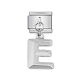 Italian modular charm bracelet link featuring a polished silver-tone letter E pendant - Letter E (8)