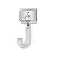 Italian charm bracelet link featuring a polished stainless steel letter J pendant charm - Letter J (13)