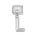 Polished stainless steel modular bracelet link with a hanging letter L charm - Letter L (15)
