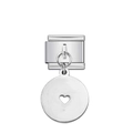 Charm modulare in acciaio lucido con ciondolo a cuore per bracciale componibile - Disco Cuore Traforato (18)