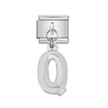 Italian charm bracelet component with polished stainless steel letter Q pendant - Letter Q (19)