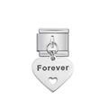 Charm italiano in acciaio con ciondolo a cuore e incisione Forever per bracciale - Cuore Inciso Forever (26)