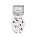 Italian modular charm in stainless steel with a red rhinestone ladybug pendant - Ladybug Red Rhinestone