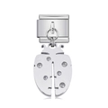 Silver stainless steel modular charm with a polished ladybug and sparkling white rhinestones - Ladybug White Rhinestone