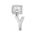 Italian charm bracelet link with silver stainless steel letter Y hanging pendant charm - Letter Y (27)
