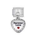 Maglia in acciaio inox stile italiano con ciondolo a cuore Forever Love e zirconi - Cuore con Testo Forever Love (28)