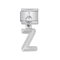 Italian style stainless steel modular link charm with polished 3D letter Z pendant - Letter Z (28)
