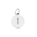 Round silver pendant with letter I design featuring sparkling cubic zirconia stones - Letter I (Wine Red)