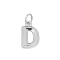 Polished stainless steel letter D pendant charm for DIY necklaces and bracelets - Style D (Silver)