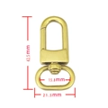 Mosquetón giratorio dorado de 42,5mm de acero inoxidable para herrajes de bolsos - Tipo 5 42.5*21.5*15.8mm / Dorado