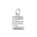 Pendentif lettre E en 3D argenté poli en acier inoxydable pour colliers - Style Lettre E (Rouge Orangé)