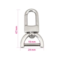 Bright silver stainless steel swivel lobster clasp with 16mm ring for bags and backpacks - 5 Points 47*24*16mm / Silver