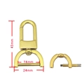 Golden 18K plated stainless steel swivel hook with 16mm D-ring and removable screw bar - 5 Points 43*24*16mm / Gold