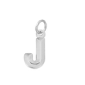 Pendentif lettre J en acier inoxydable poli argenté pour collier et bracelet - Style Lettre J (Racine de Lotus)