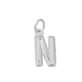 Pendentif lettre N en acier inoxydable argenté poli avec anneau de saut - Style Lettre N (Corail)