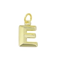 Pendentif lettre E en acier inoxydable plaqué or 18k avec finition brillante et polie - Lettre E (Rouge Orangé)
