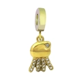 18k gold plated stainless steel octopus pendant charm with crystals for DIY jewelry - Octopus Jellyfish Style (NO.3)