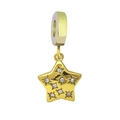 18k gold plated stainless steel star pendant with white zircon for DIY jewelry - Star Shape (NO.2)