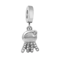 Polished octopus ocean charm bead with clear cubic zirconia for DIY bracelets - Jellyfish (NO.3)