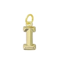 Pendentif lettre I minimaliste plaqué or 18k avec finition métallique polie - Lettre I (Rouge Vin)