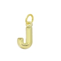 Pendentif lettre J en acier inoxydable plaqué or 18k avec texture 3D arrondie - Lettre J (Racine de Lotus)