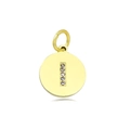 Gouden ronde hanger met vijf glinsterende stenen en 18k goudlaag op roestvrij staal - Set van 3 / Letter I (Wijnrood)