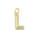 Pendentif lettre L en acier inoxydable plaqué or 18 carats au fini poli brillant - Lettre L (Rouge Brique)