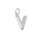 Pendentif lettre V majuscule en acier inoxydable argenté poli avec anneau rond - Style Lettre V (Or)