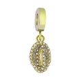 Vergulde 18k roestvrijstalen bedel met witte zirkonia steentjes voor DIY sieraden - Ovale Pave Stijl (NO.6)