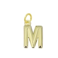 Pendentif lettre M minimaliste en acier inoxydable plaqué or 18 carats pour femme - Lettre M (Rouge Orangé)