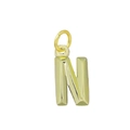 Pendentif lettre N minimaliste plaqué or 18 carats avec finition en acier inoxydable - Lettre N (Corail)