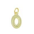 Pendentif lettre O en acier inoxydable plaqué or 18k avec une finition polie miroir - Lettre O (Rose Profond)