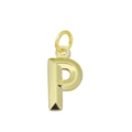 Pendentif lettre P en acier inoxydable plaqué or 18k poli pour colliers personnalisés - Lettre P (Rouge)