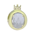 Charm de corona dorada con gran cristal ovalado para pulseras de cuentas DIY - 26
