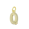 Pendentif lettre Q plaqué or 18k poli pour collier personnalisé en acier inoxydable - Lettre Q (Rose Vif)