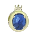 Abalorio de corona dorada con gran gema azul para pulseras de cuentas DIY - 29