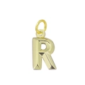 Pendentif de collier en acier inoxydable plaqué or 18k avec lettre R minimaliste - Lettre R (Magenta)
