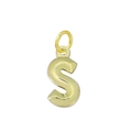 Pendentif lettre S en acier inoxydable plaqué or 18k poli pour collier de femme - Lettre S (Jaune)