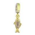 Visvormige hanger met 18k goud vergulding en witte zirkoonstenen voor DIY-sieraden - Kleine Visvorm (NO.16)