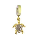 Zeeschildpad hanger van 18k verguld roestvrij staal met kristallen voor DIY-sieraden - Schildpad Stijl (NO.17)